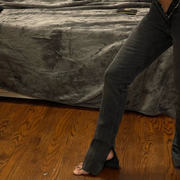 SOLD Zara long slit jeans - Picture 4 of 4